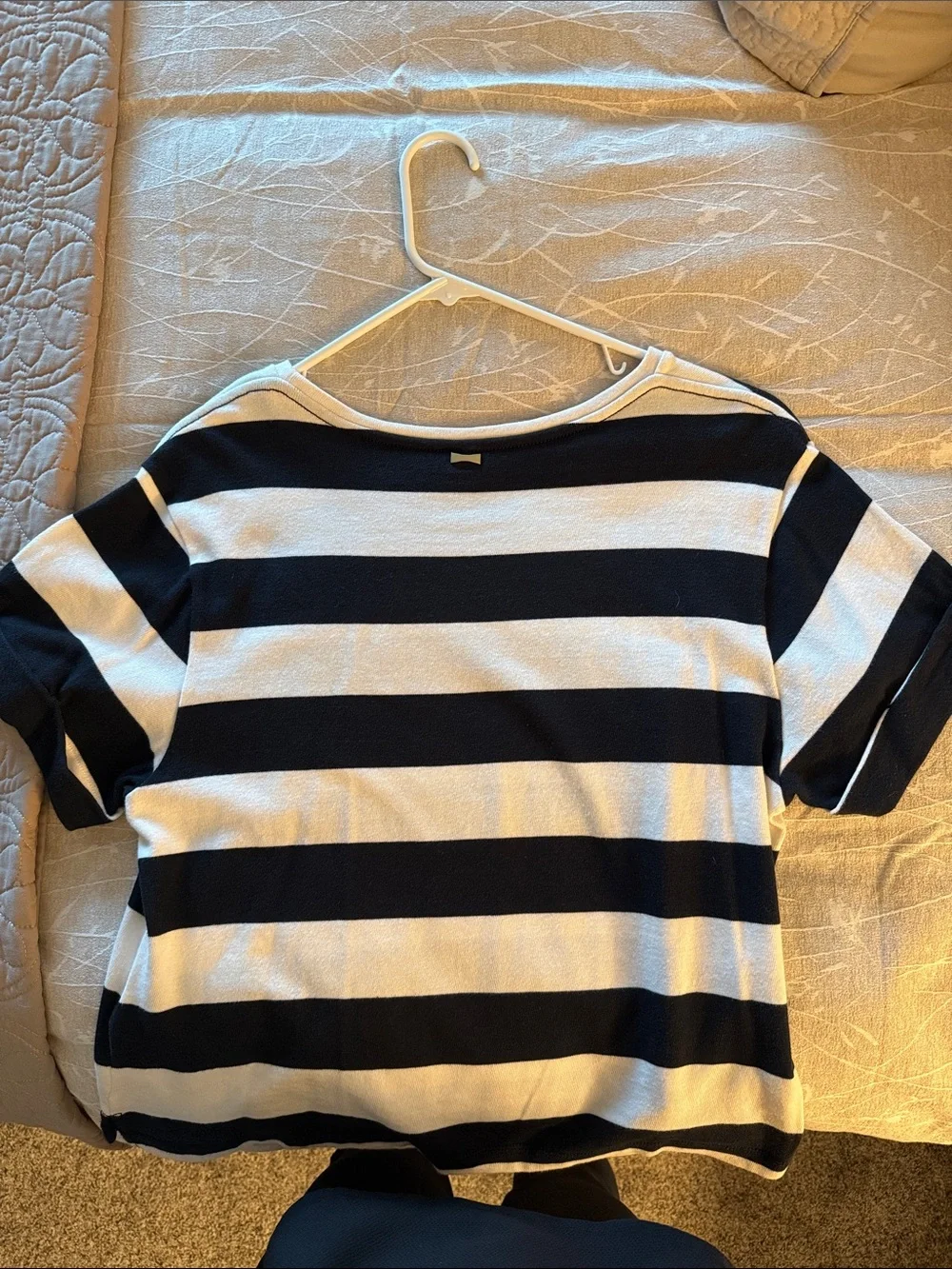 kate spade Black and White Wide Stripe Short-Sleeve Top
